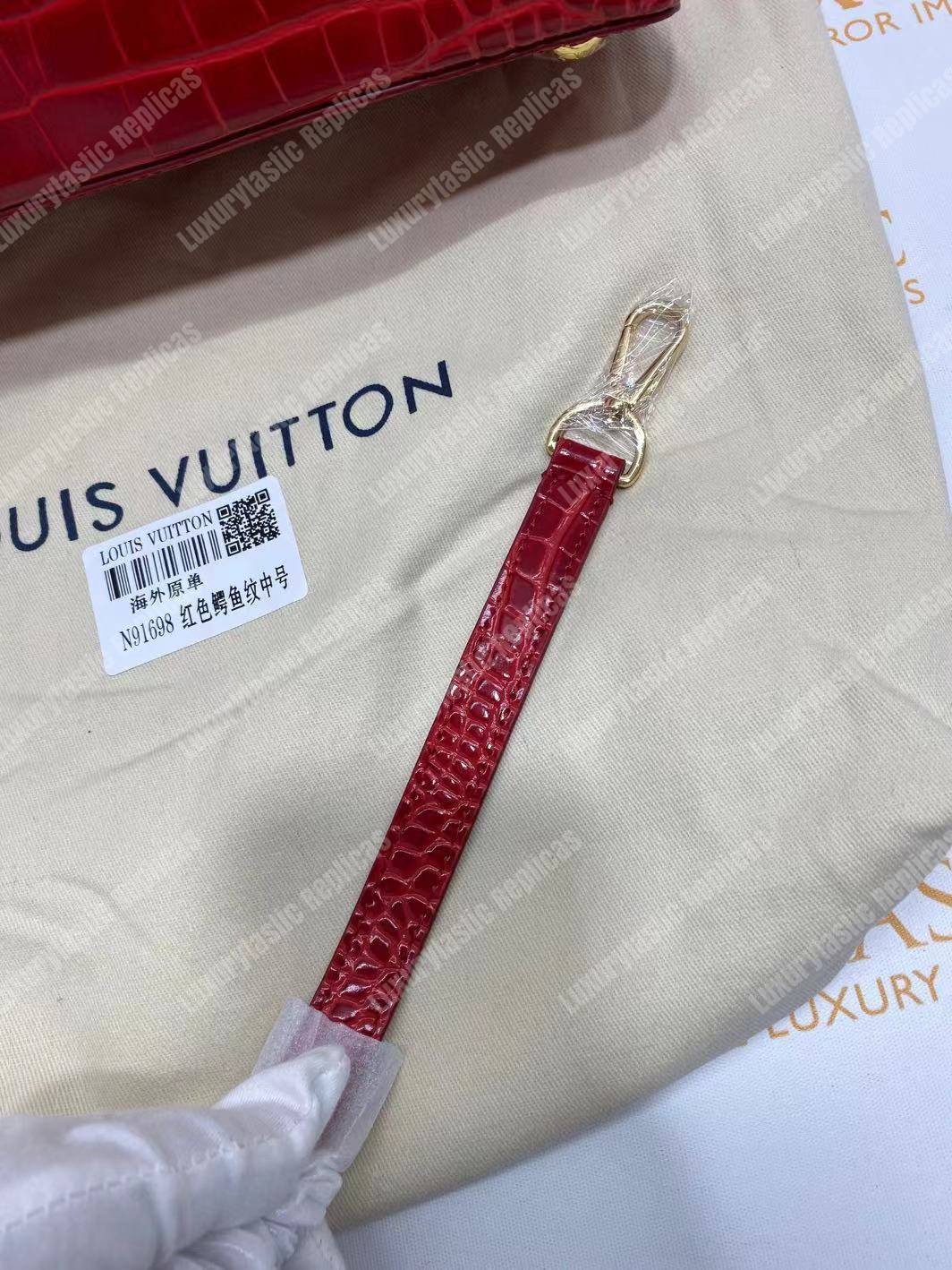 LV Capucines PM Crocodilien Mat Cerise