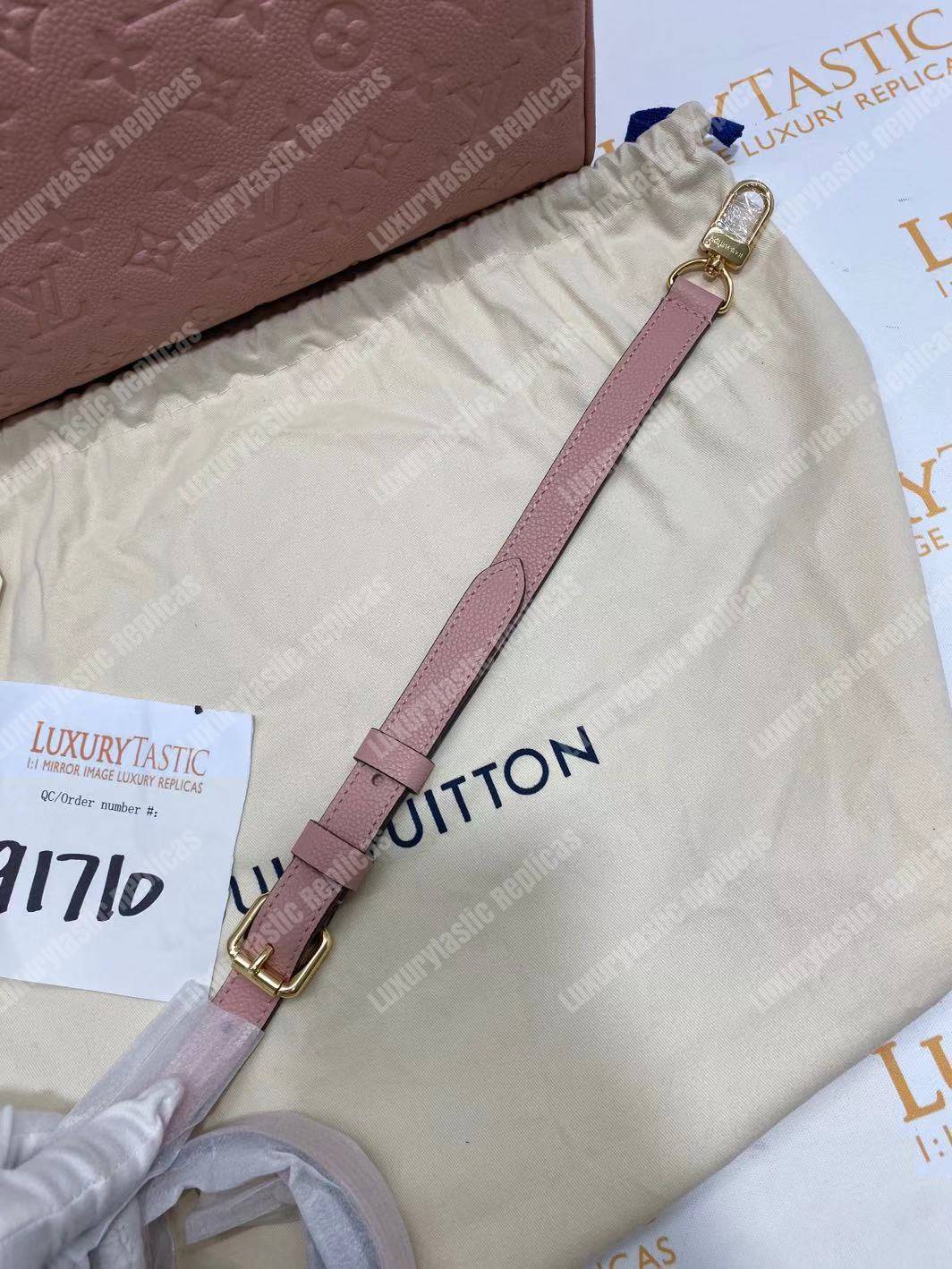 LV Speedy Bandouliere 30 Monogram Empreinte Leather Rose Poudre