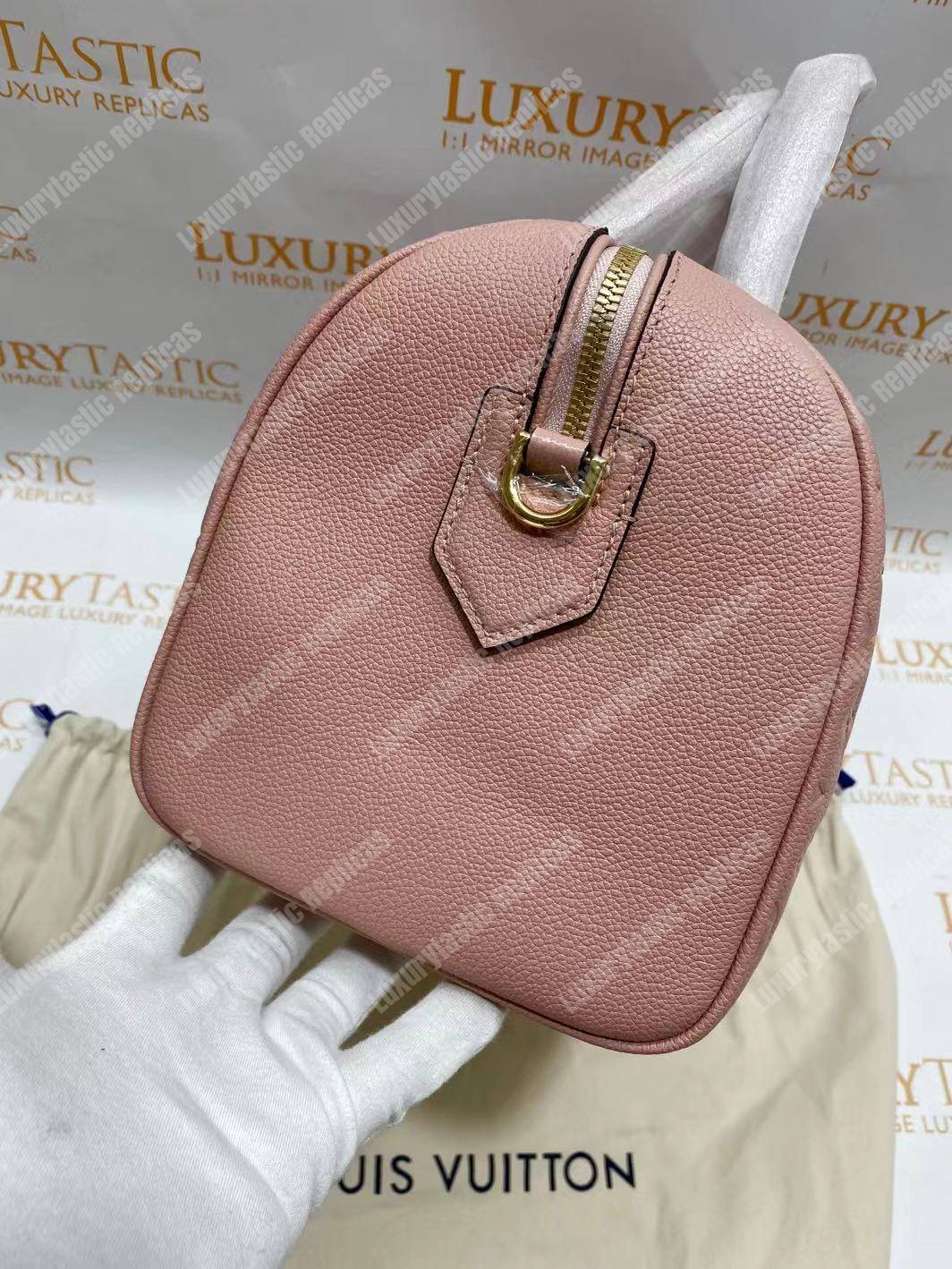 LV Speedy Bandouliere 30 Monogram Empreinte Leather Rose Poudre