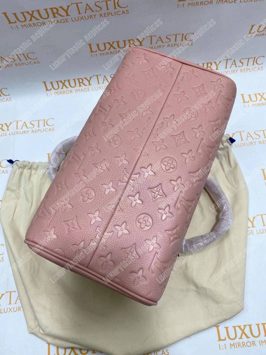 LV Speedy Bandouliere 30 Monogram Empreinte Leather Rose Poudre