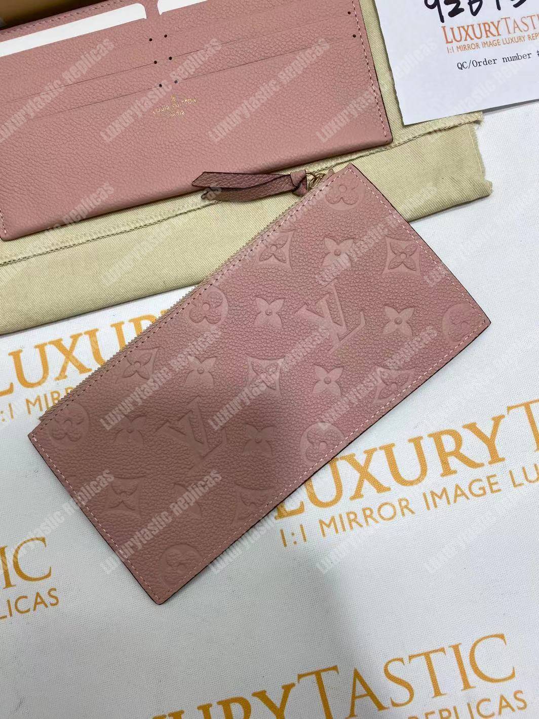 LV Pochette Felicie Monogram Empreinte Leather Rose Poudre