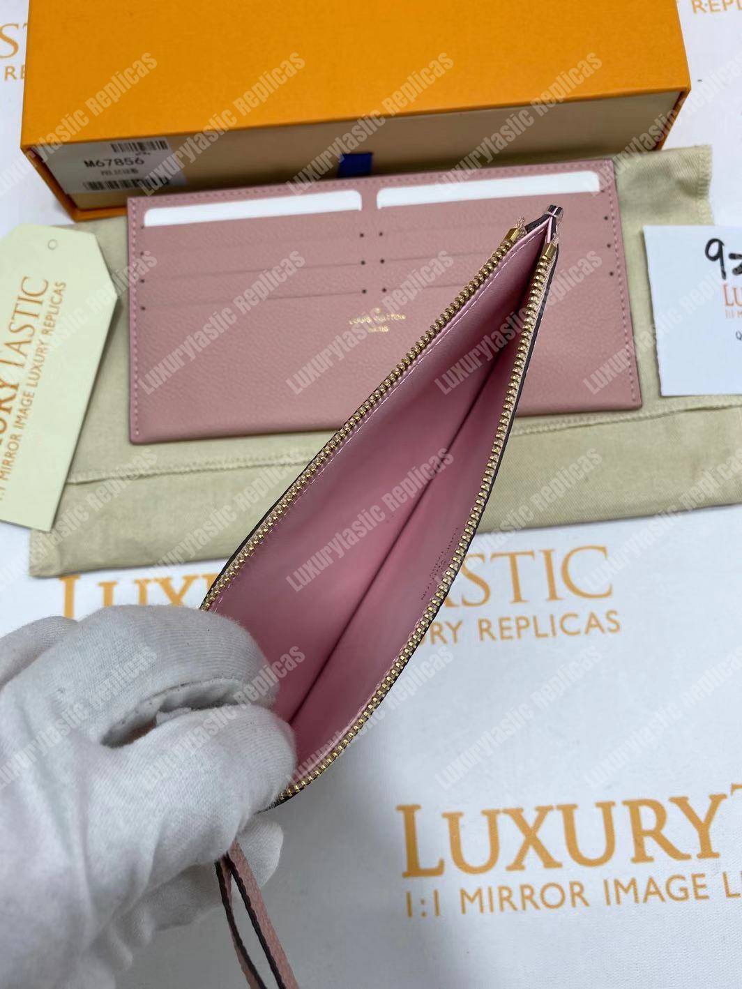 LV Pochette Felicie Monogram Empreinte Leather Rose Poudre