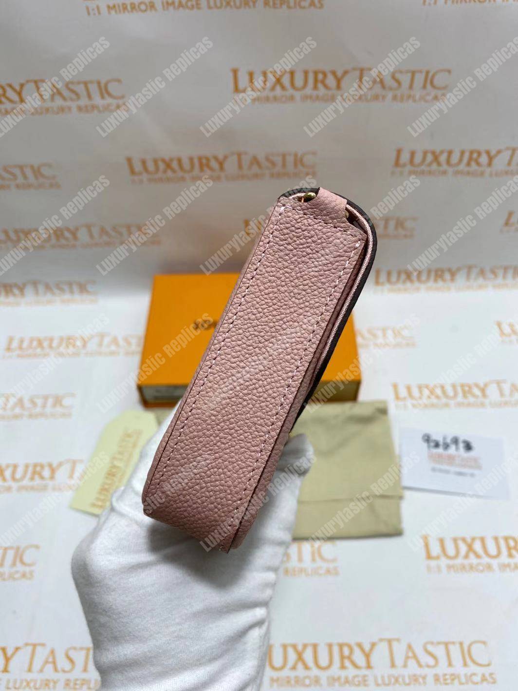 LV Pochette Felicie Monogram Empreinte Leather Rose Poudre