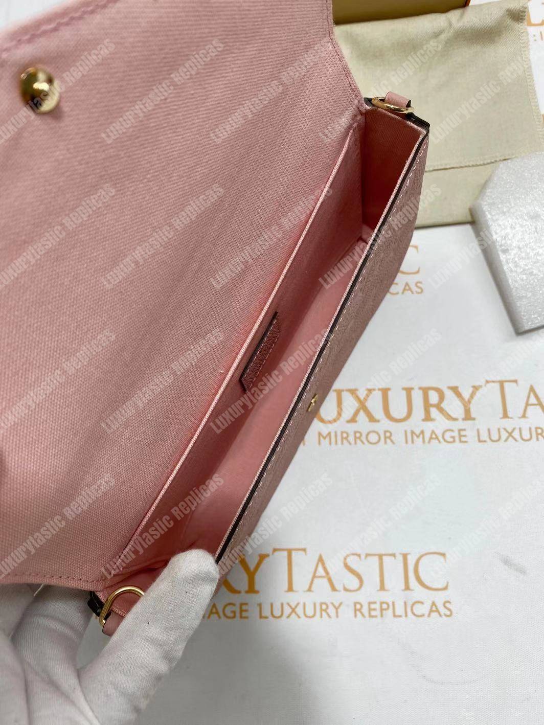 LV Pochette Felicie Monogram Empreinte Leather Rose Poudre