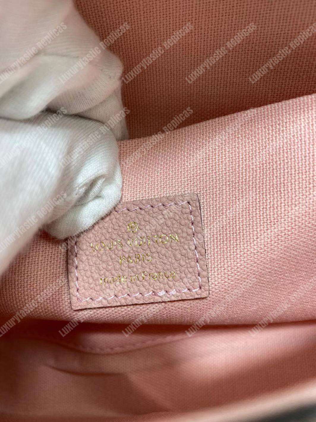 LV Pochette Felicie Monogram Empreinte Leather Rose Poudre