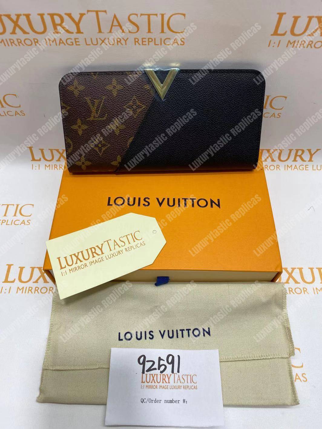 LV Monogram Canvas And Leather Kimono Wallet Black