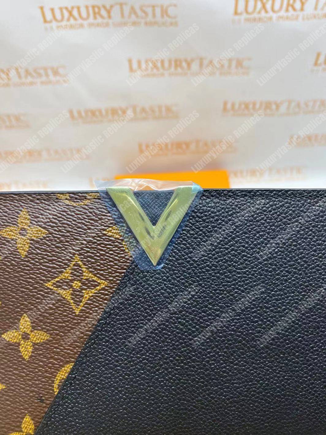 LV Monogram Canvas And Leather Kimono Wallet Black