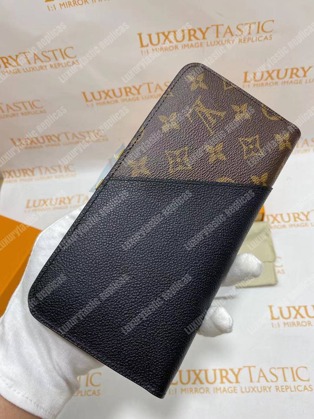 LV Monogram Canvas And Leather Kimono Wallet Black