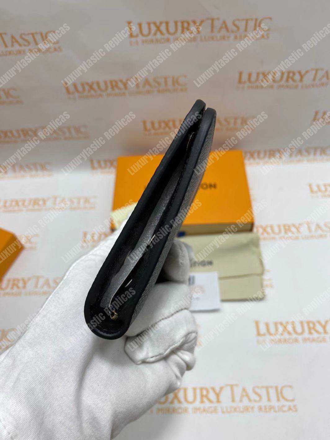 LV Monogram Canvas And Leather Kimono Wallet Black