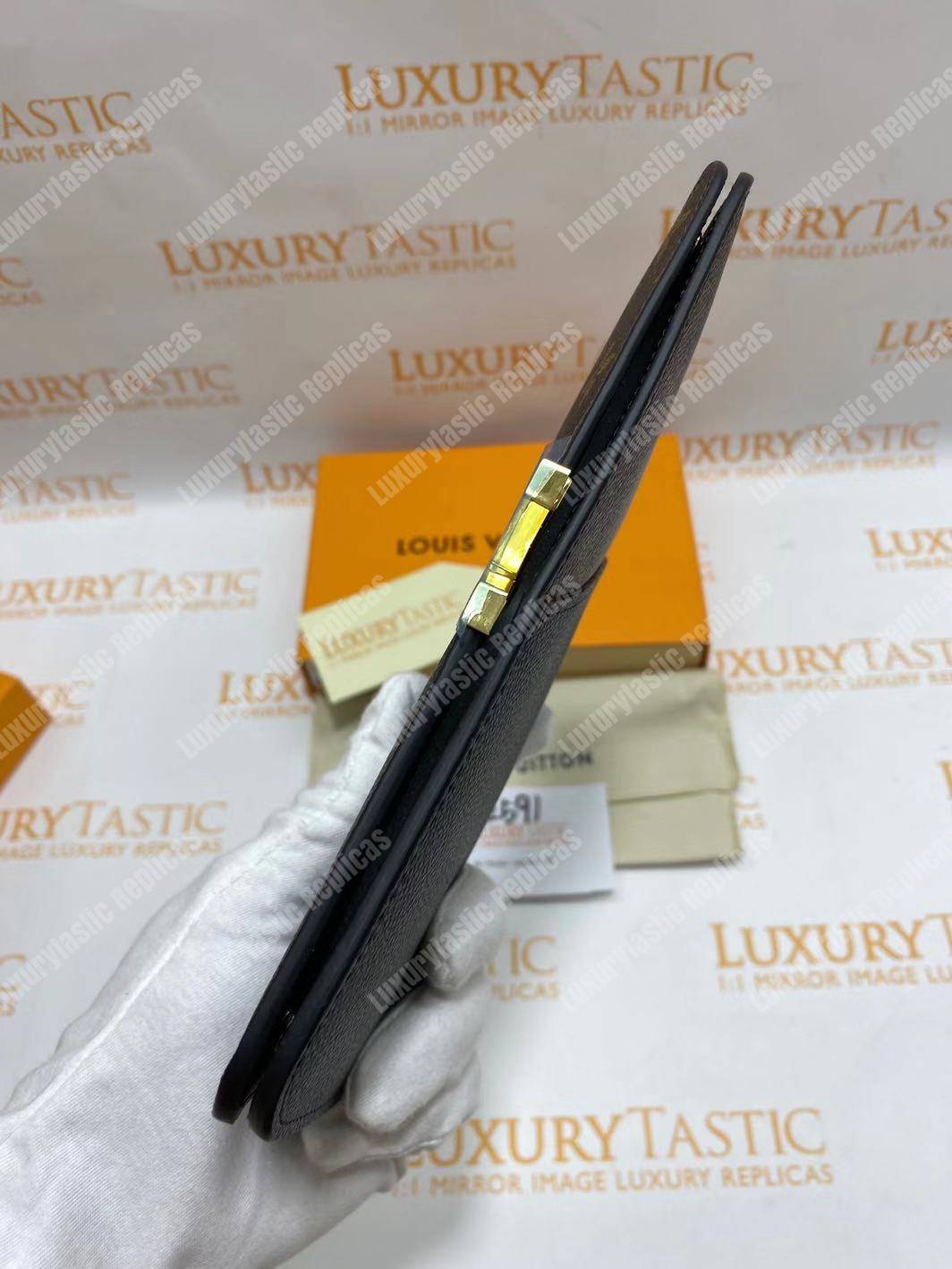 LV Monogram Canvas And Leather Kimono Wallet Black