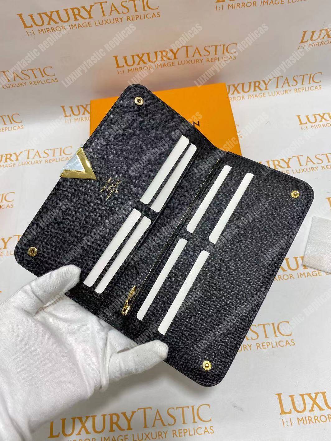 LV Monogram Canvas And Leather Kimono Wallet Black