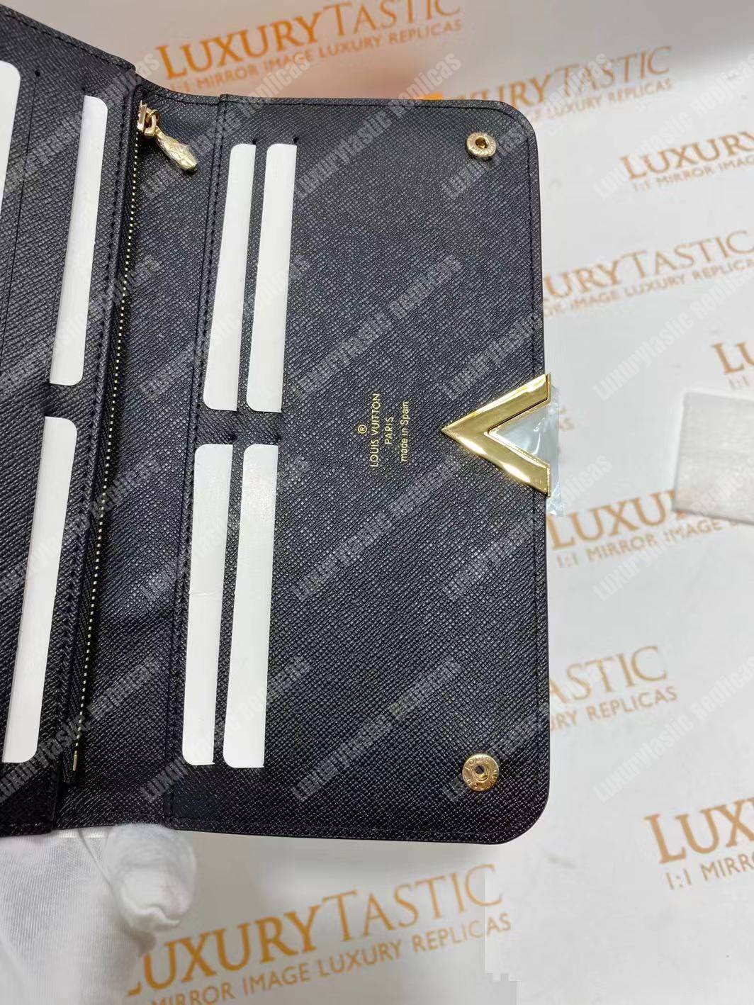 LV Monogram Canvas And Leather Kimono Wallet Black