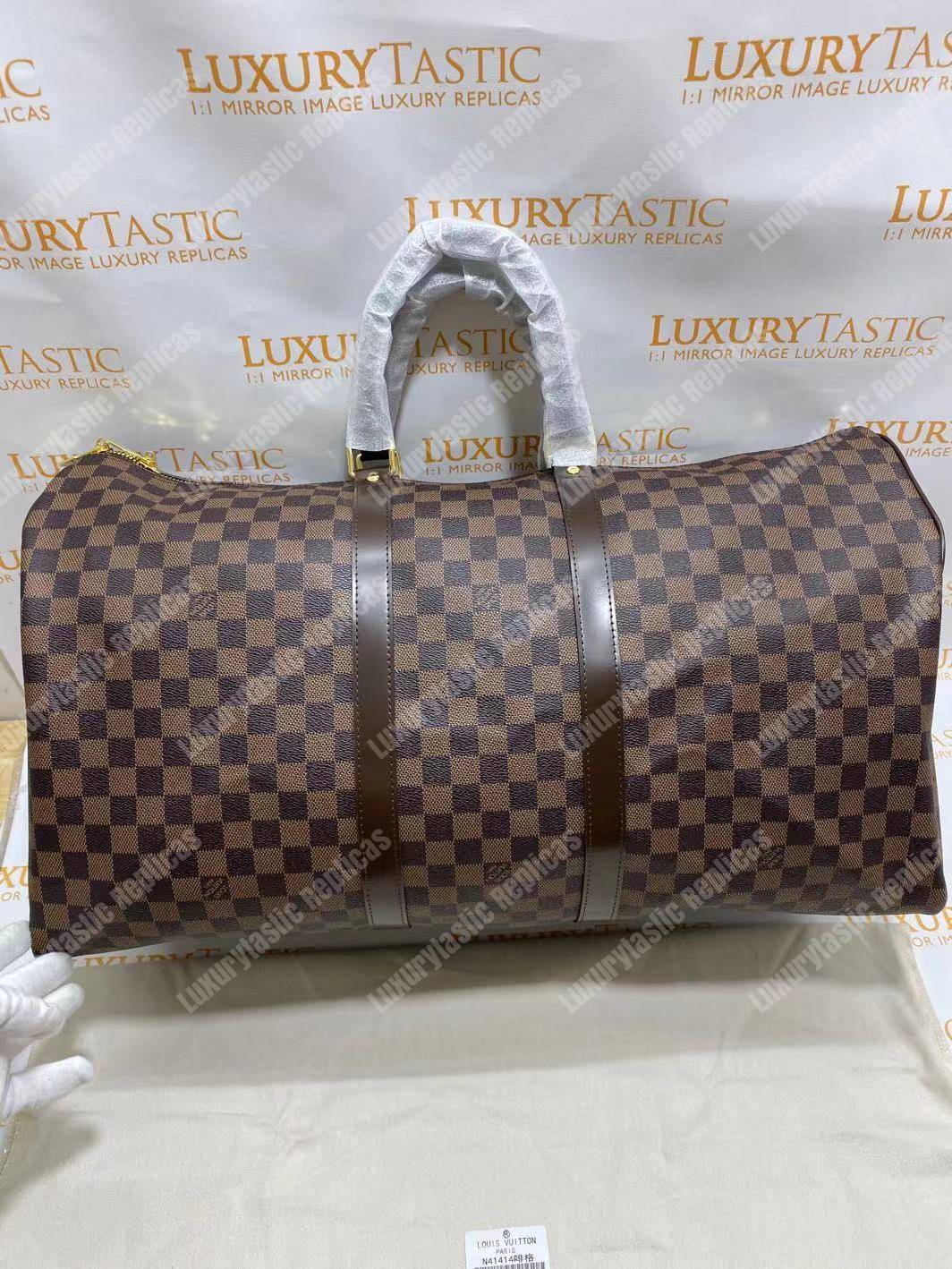LV Keepall Bandouliere 55 Damier Ebene
