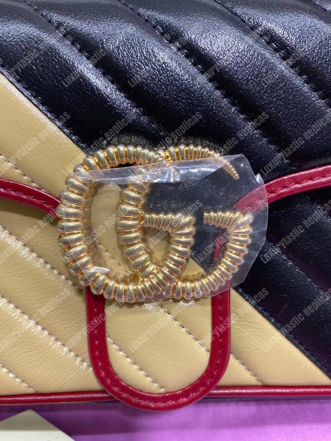 G*u*i gg marmont small shoulder bag beige black