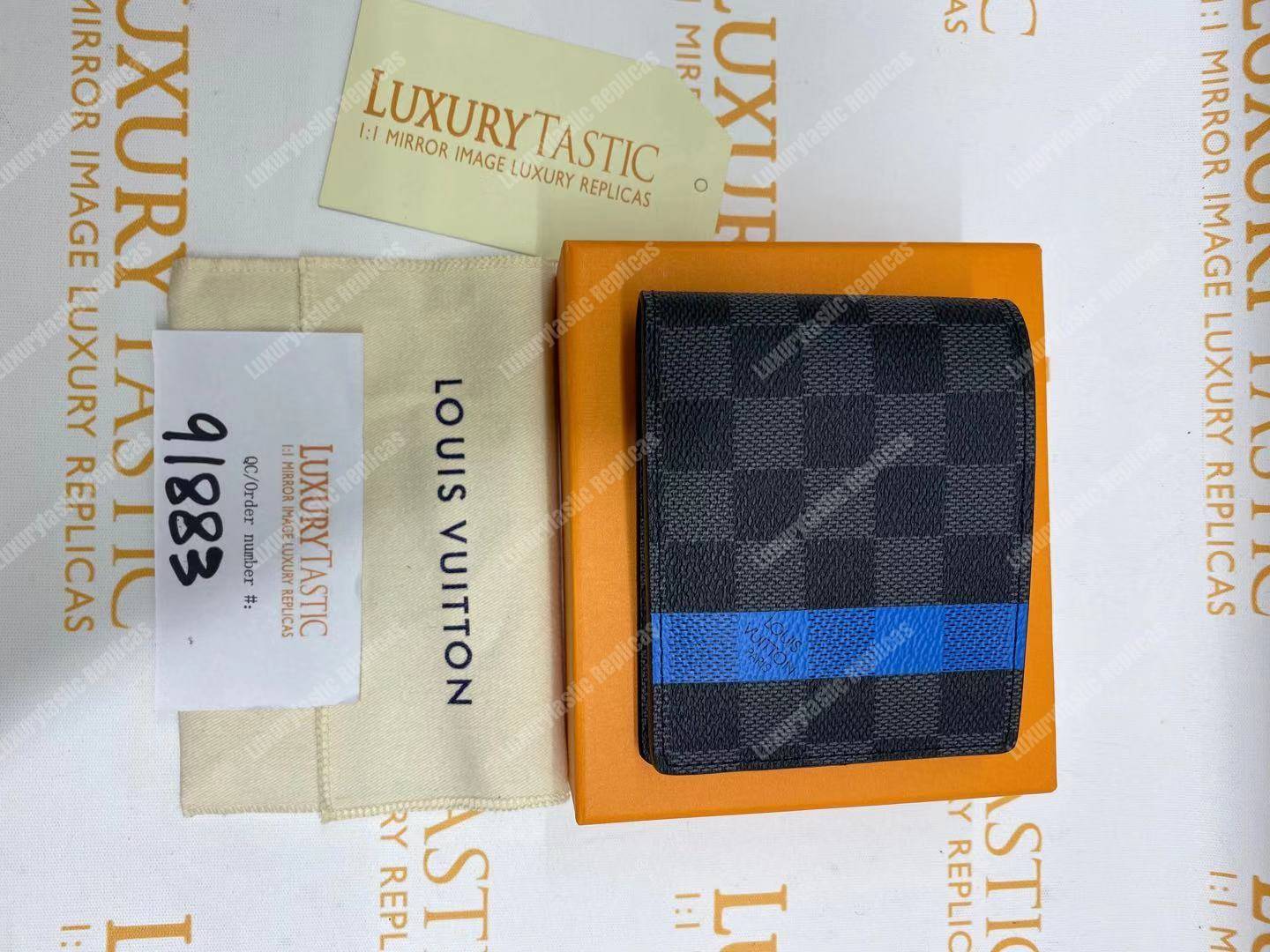 LV Slender Wallet Damier Graphite Blue Stripe
