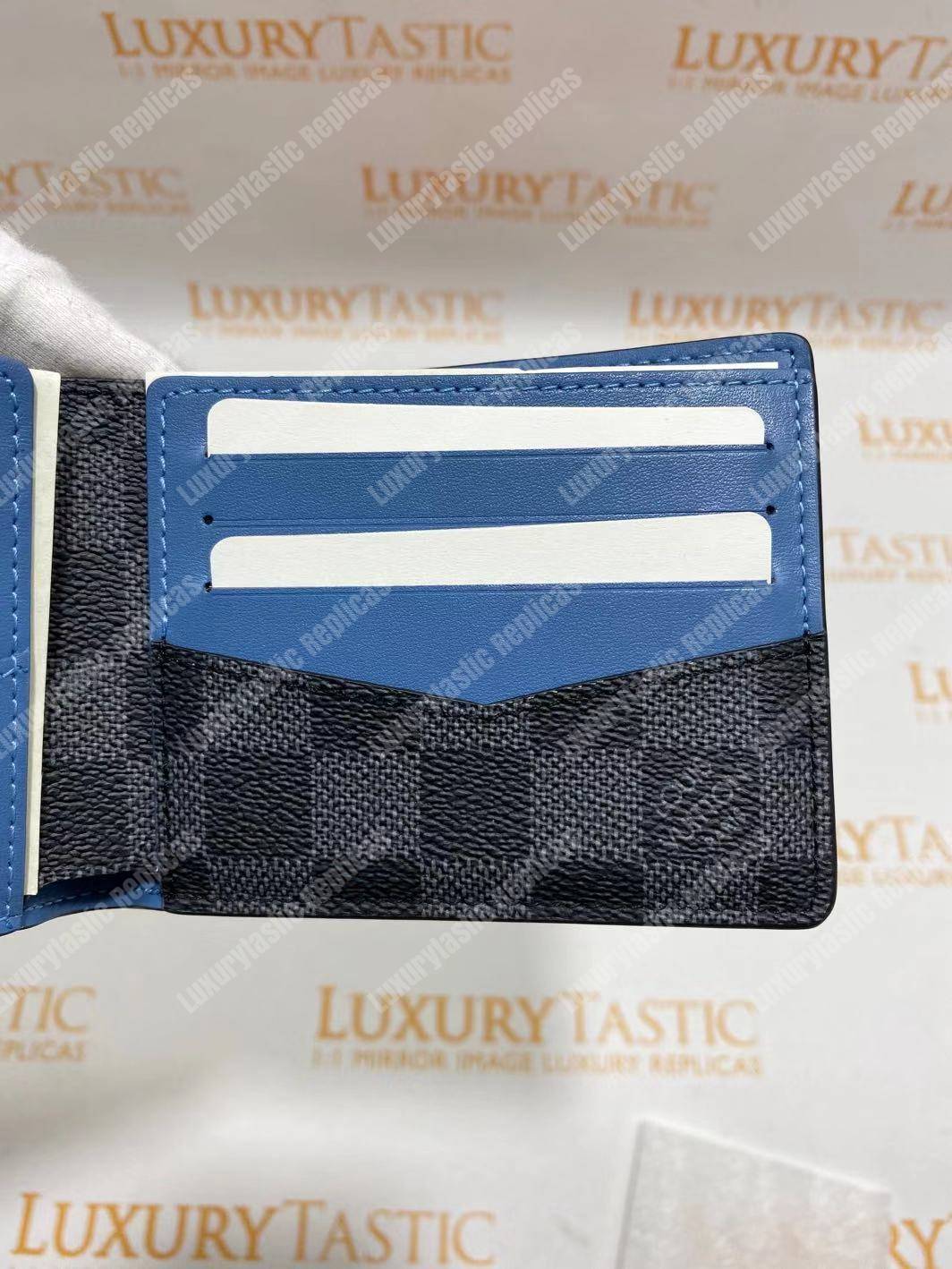 LV Slender Wallet Damier Graphite Blue Stripe