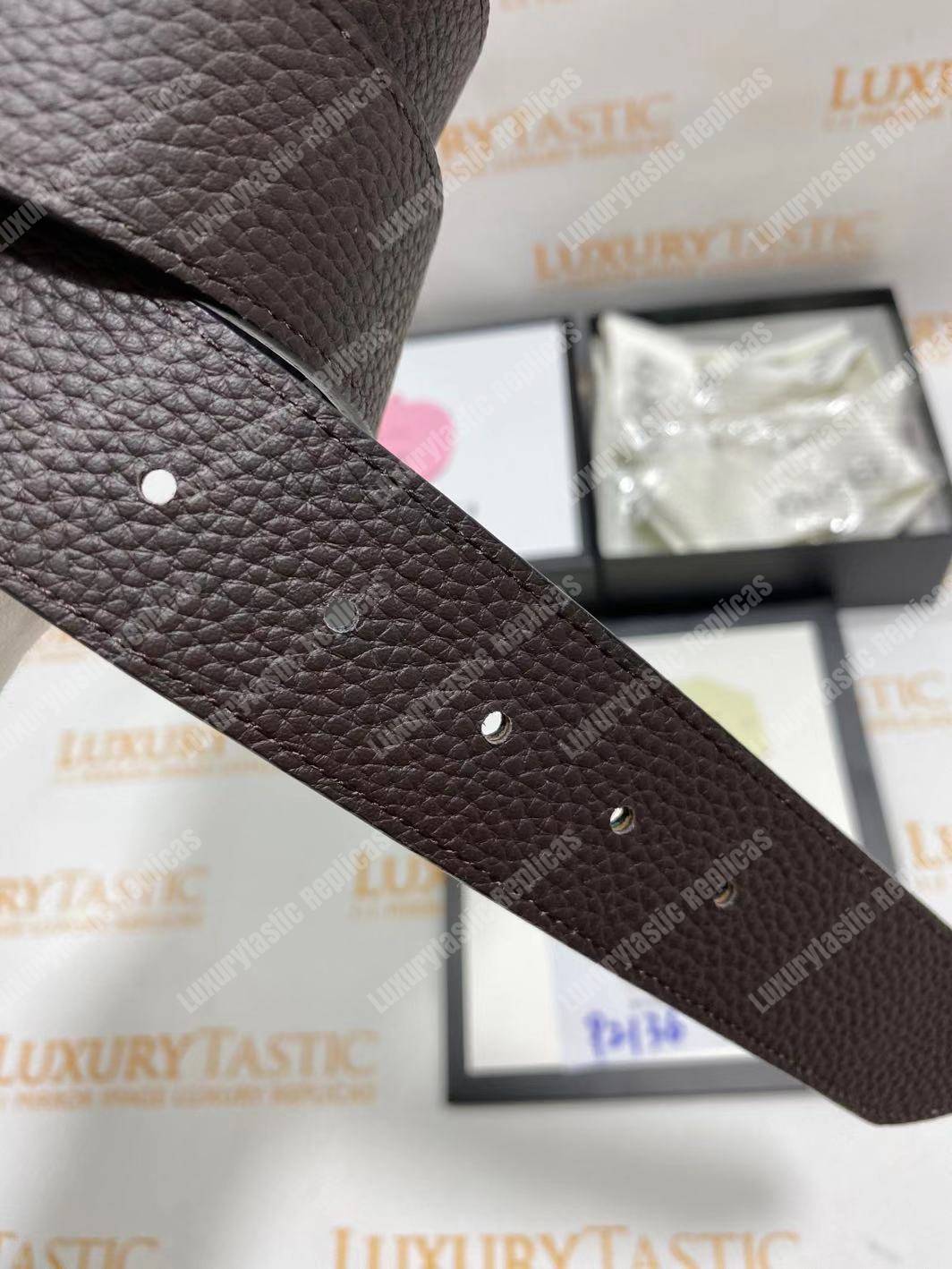 G*u*i reversible leather belt with double g buckle