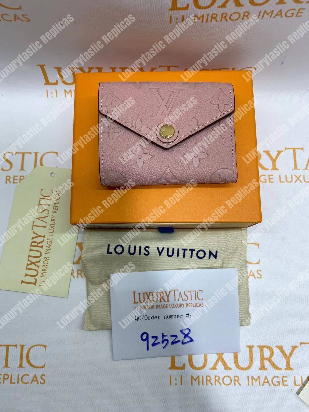 LV Zoé Wallet Monogram Empreinte Rose Poudre