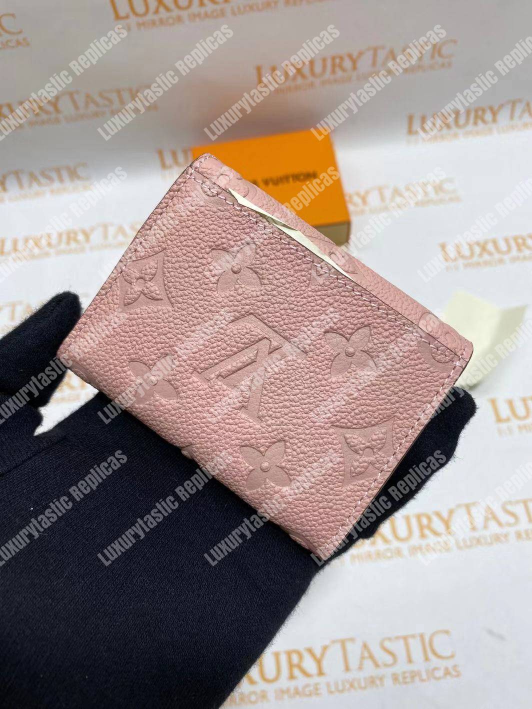 LV Zoé Wallet Monogram Empreinte Rose Poudre