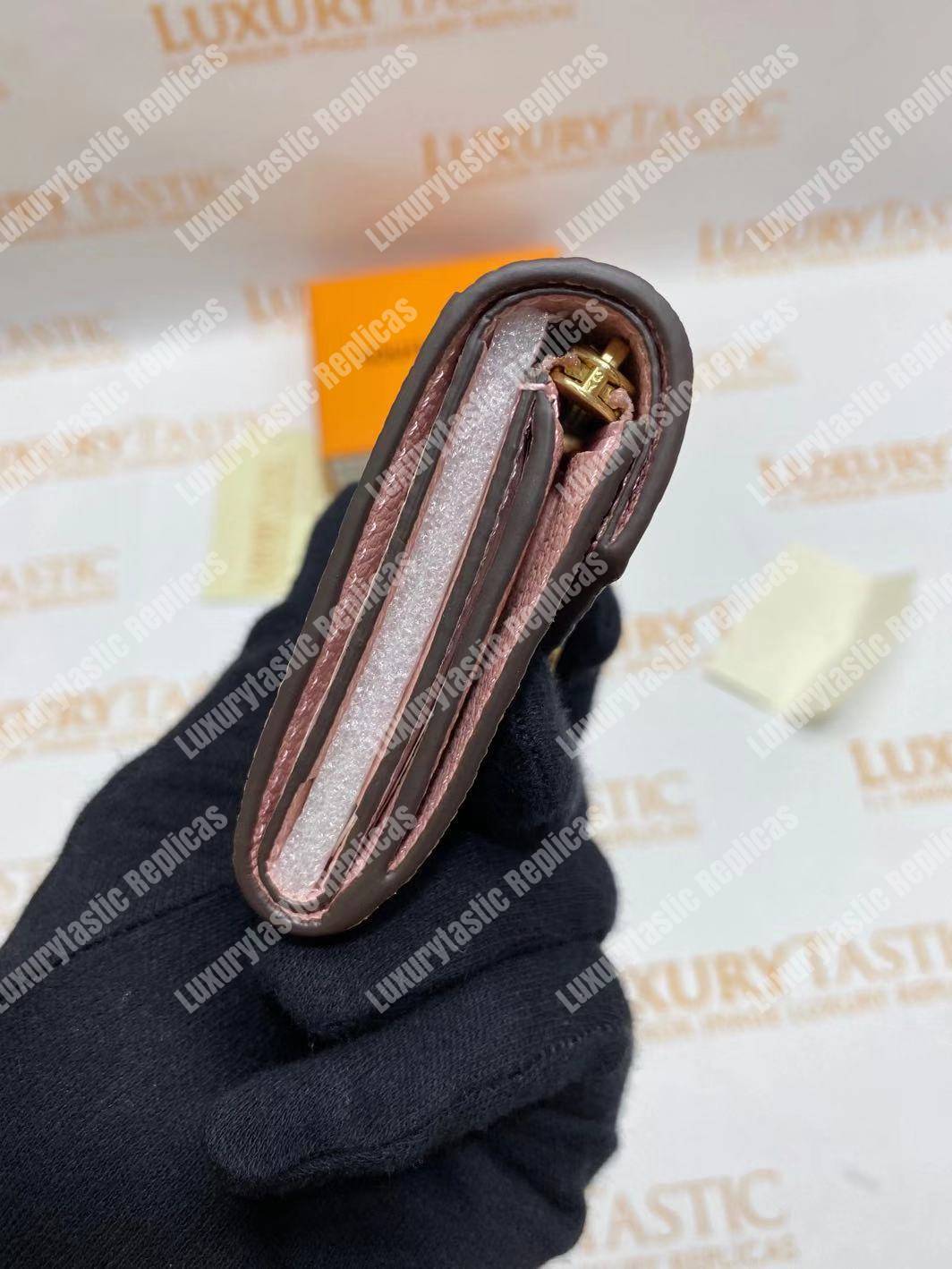 LV Zoé Wallet Monogram Empreinte Rose Poudre