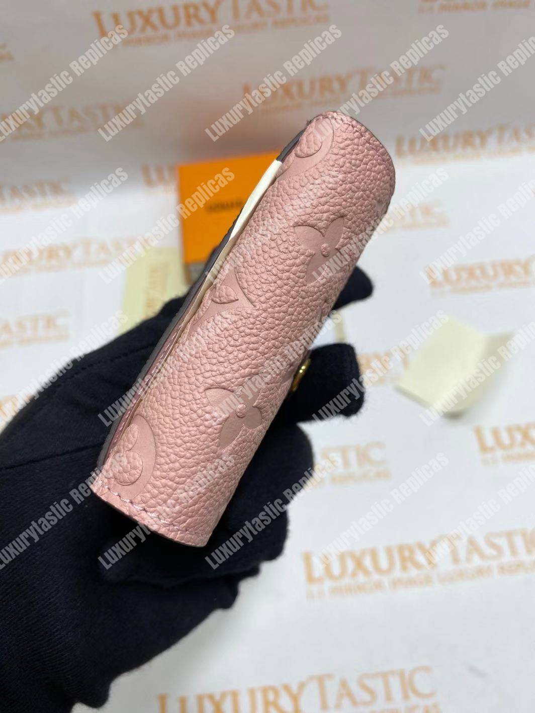 LV Zoé Wallet Monogram Empreinte Rose Poudre