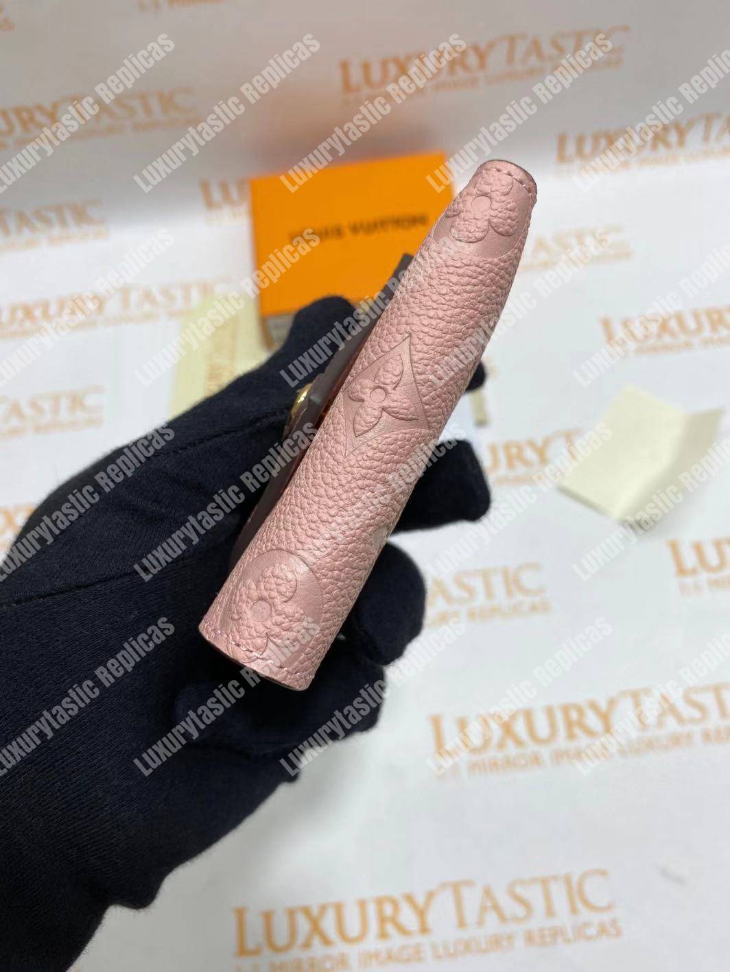 LV Zoé Wallet Monogram Empreinte Rose Poudre