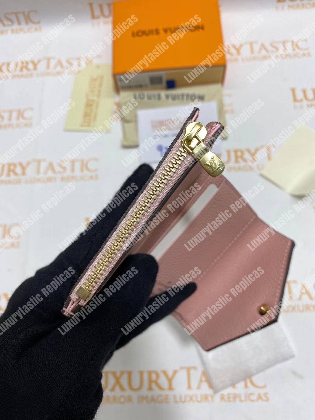 LV Zoé Wallet Monogram Empreinte Rose Poudre