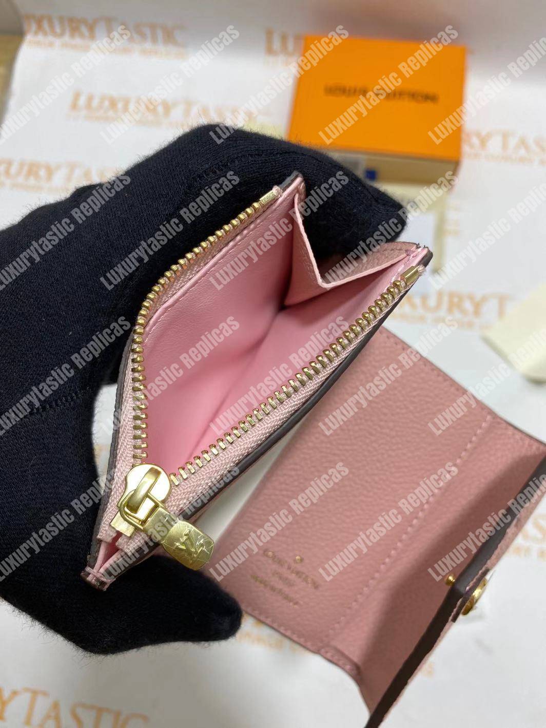 LV Zoé Wallet Monogram Empreinte Rose Poudre