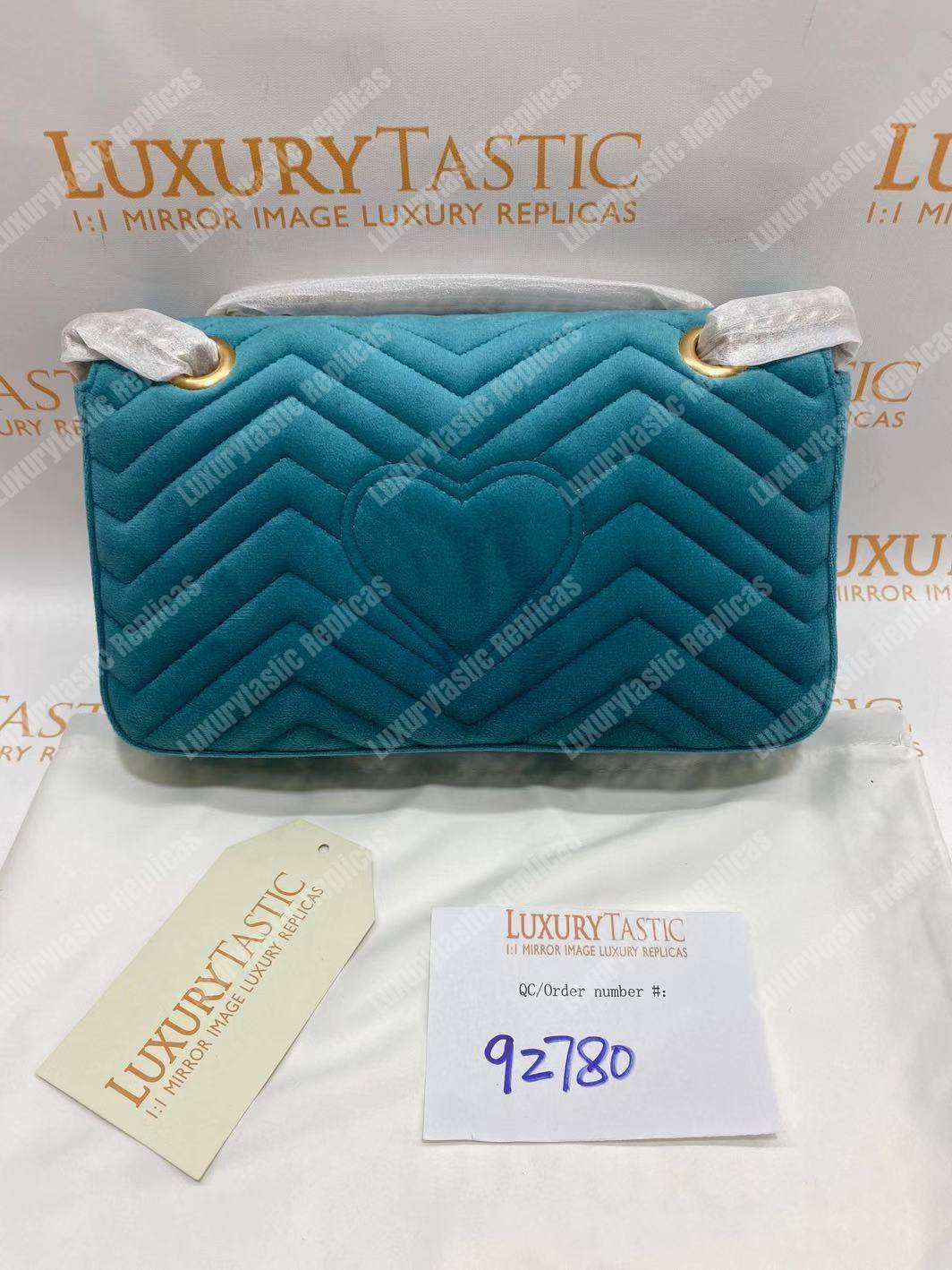 G*u*i gg marmont velvet shoulder bag blue