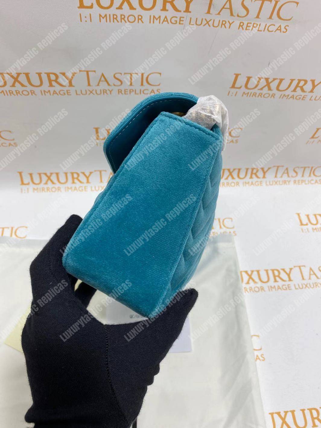 G*u*i gg marmont velvet shoulder bag blue