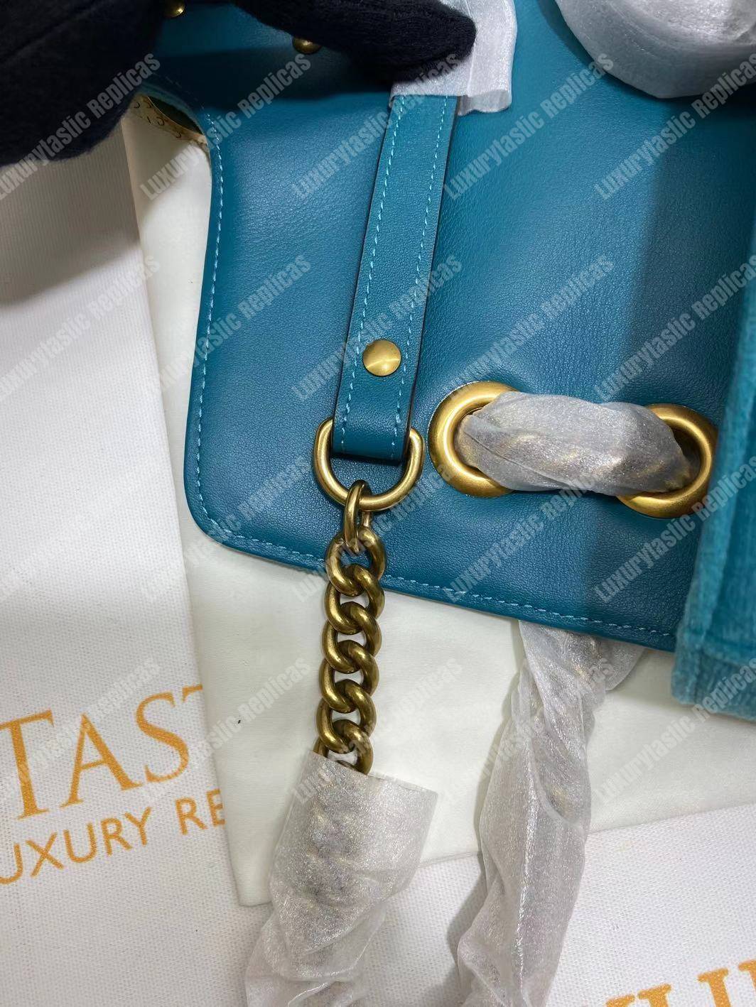 G*u*i gg marmont velvet shoulder bag blue