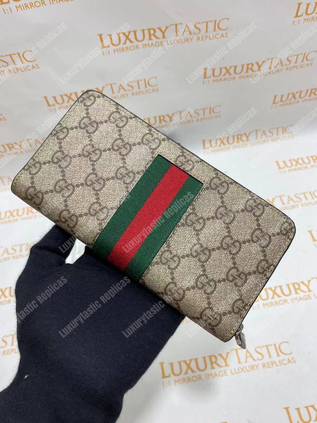 G*u*i web gg sup*e zip around wallet with bee embroidery