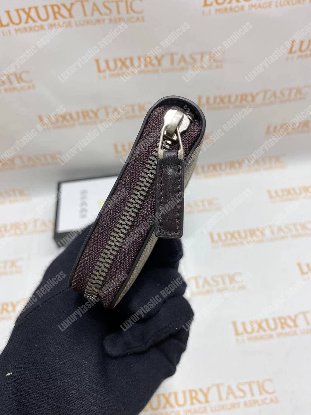 G*u*i web gg sup*e zip around wallet with bee embroidery