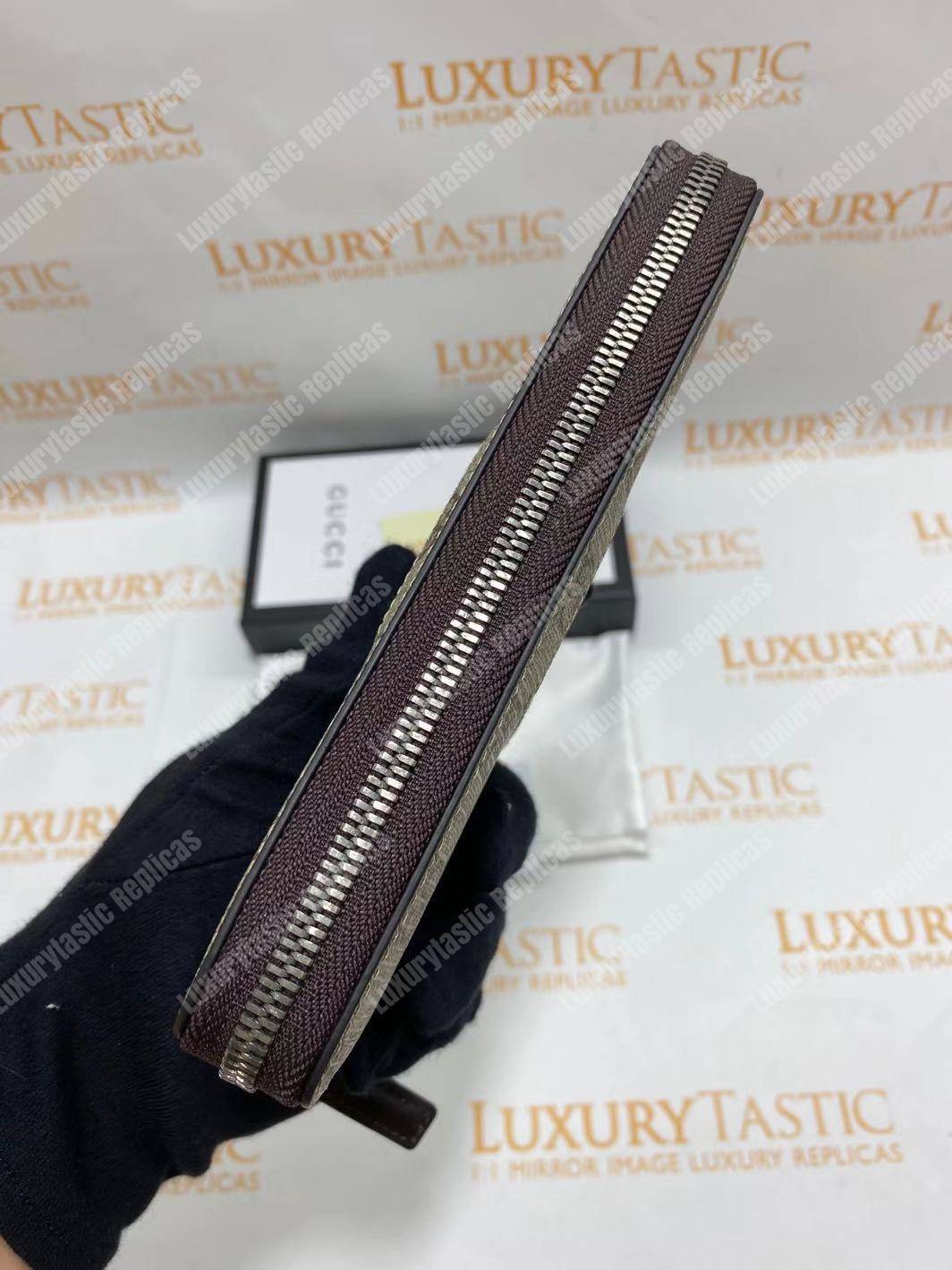 G*u*i web gg sup*e zip around wallet with bee embroidery