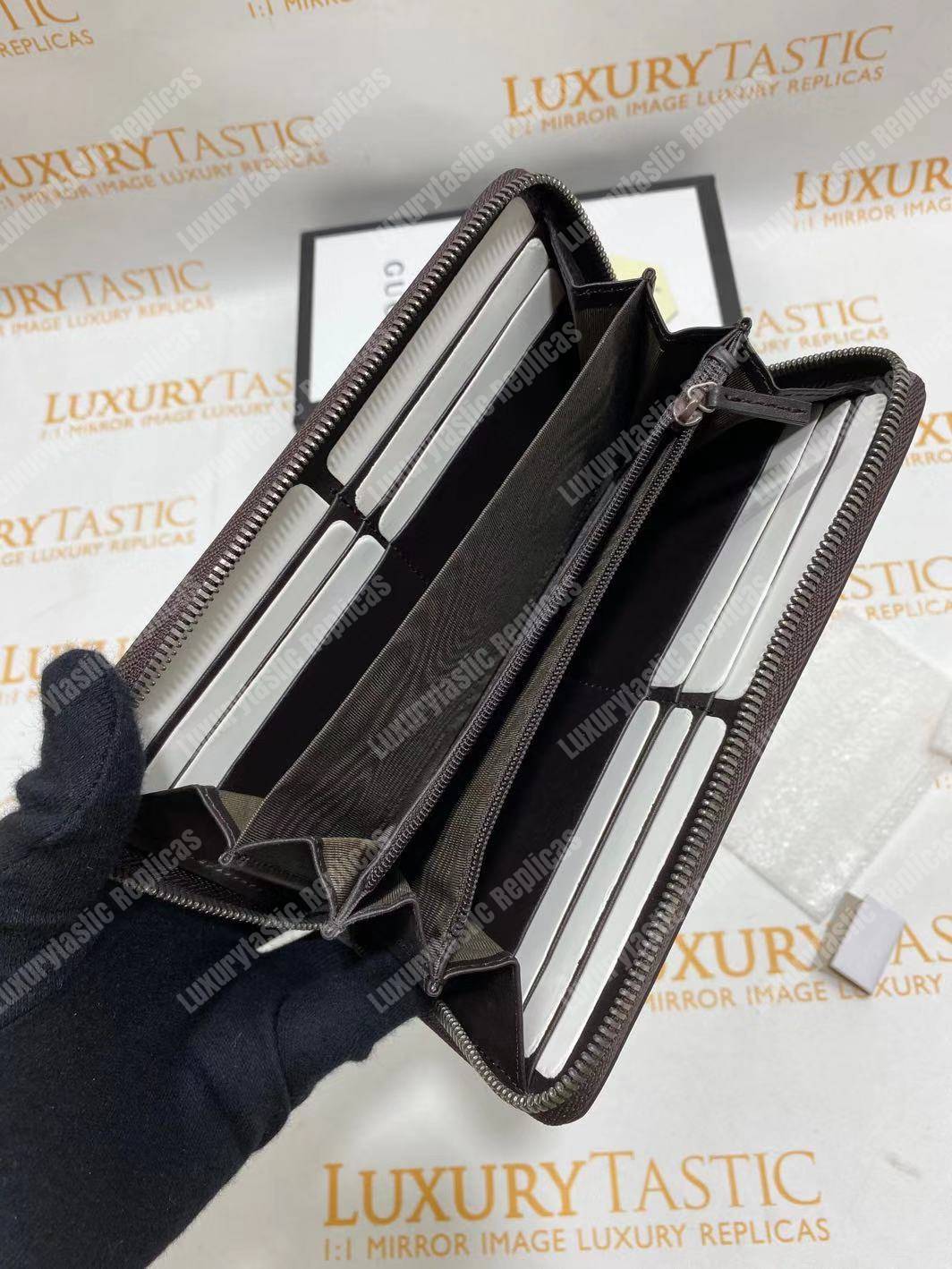 G*u*i web gg sup*e zip around wallet with bee embroidery