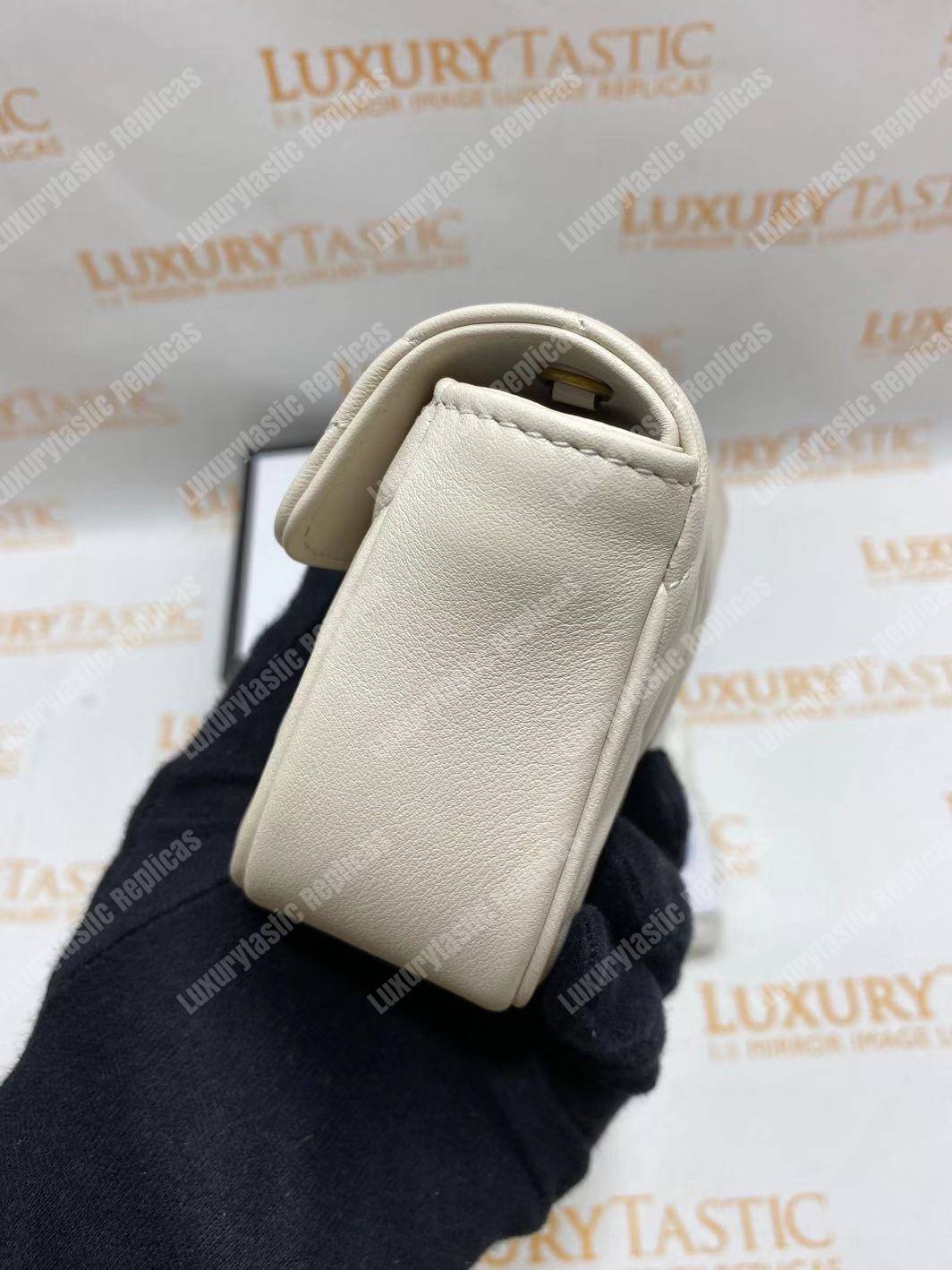 G*u*i gg marmont matelassé super mini bag white