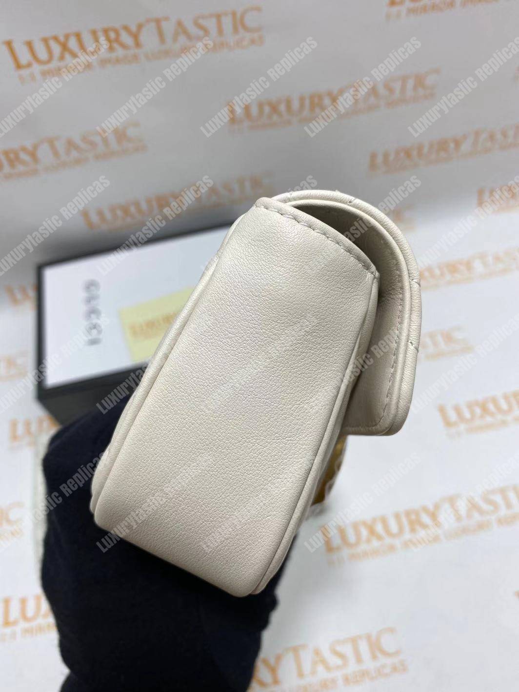 G*u*i gg marmont matelassé super mini bag white
