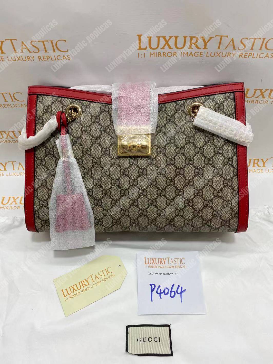 G*u*i padlock medium gg shoulder beige/ebony red