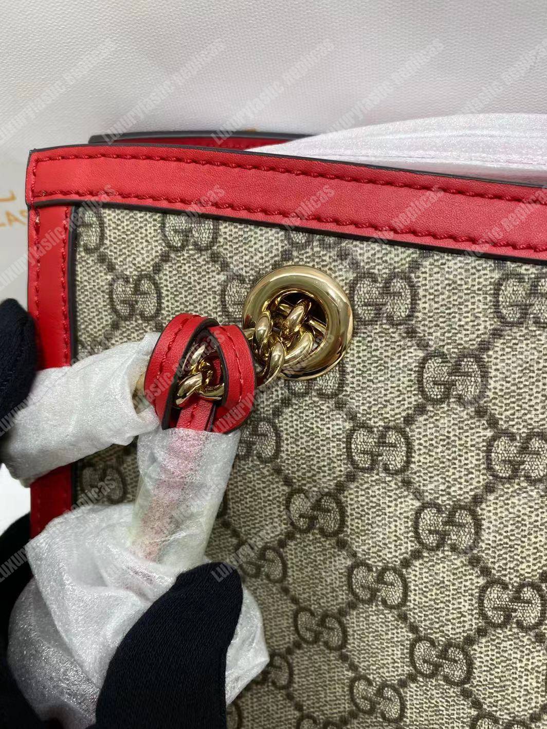 G*u*i padlock medium gg shoulder beige/ebony red