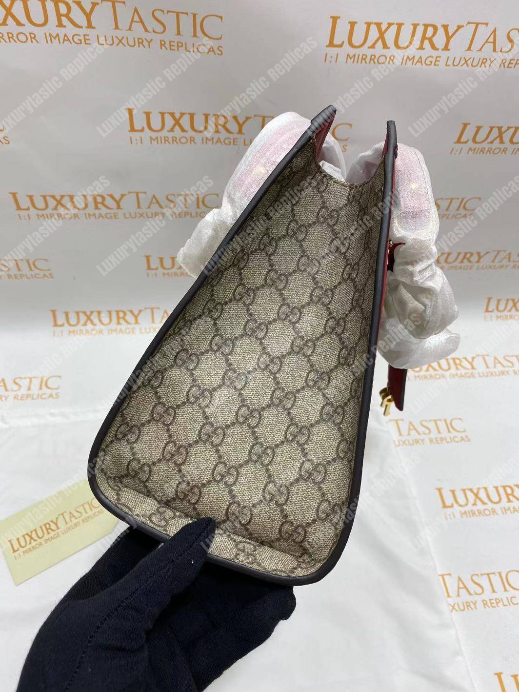 G*u*i padlock medium gg shoulder beige/ebony red