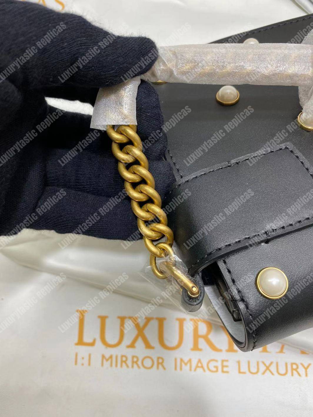 G*u*i broadway leather mini bag black