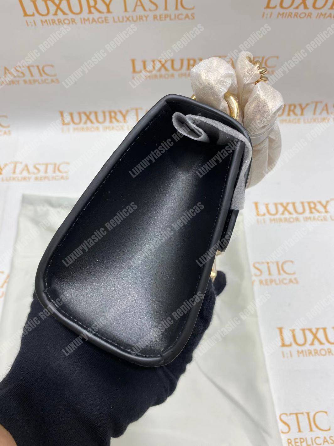 G*u*i padlock small signature shoulder bag black