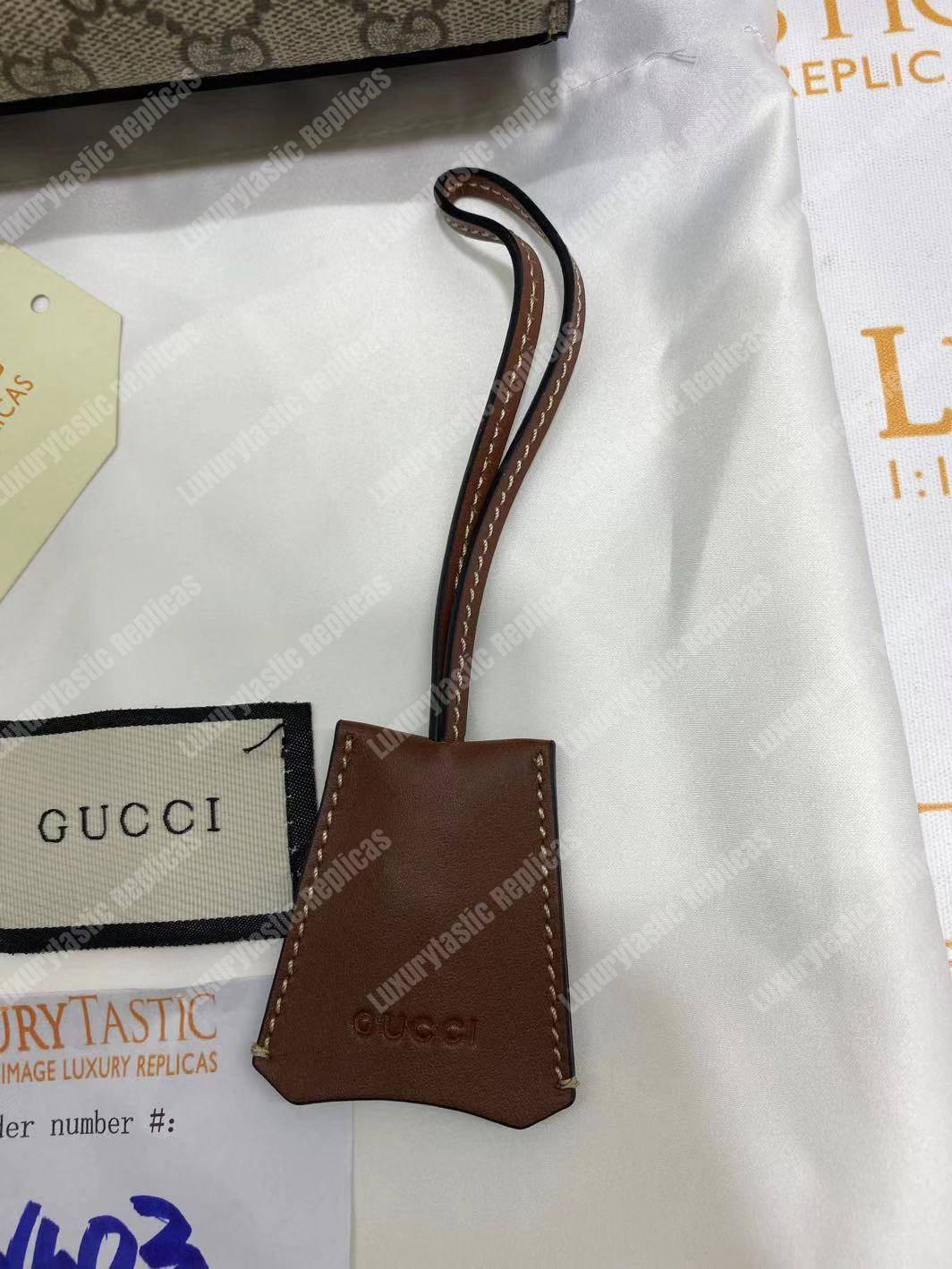 G*u*i padlock small gg sup*e canvas shoulder bag black/brown