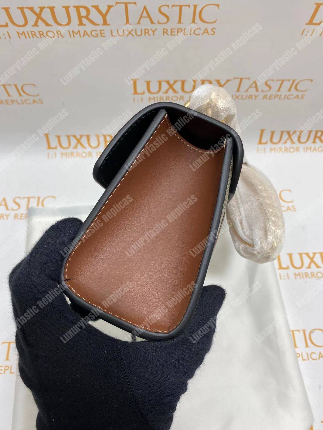 G*u*i padlock small gg sup*e canvas shoulder bag black/brown