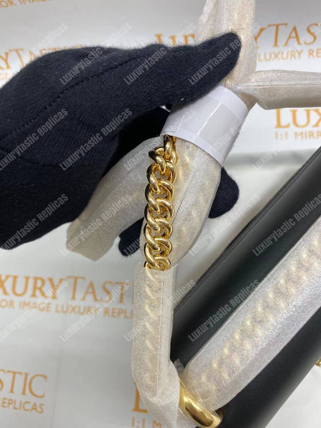 G*u*i padlock small gg sup*e canvas shoulder bag black/brown