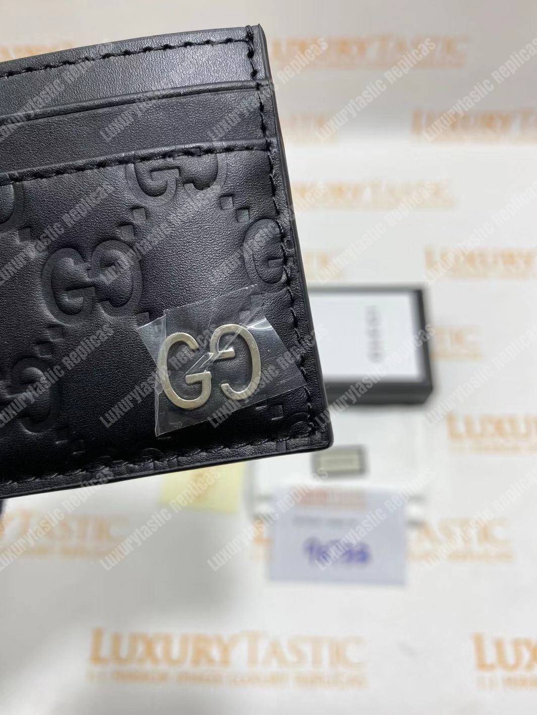 G*u*i gg marmont card case metal detail black