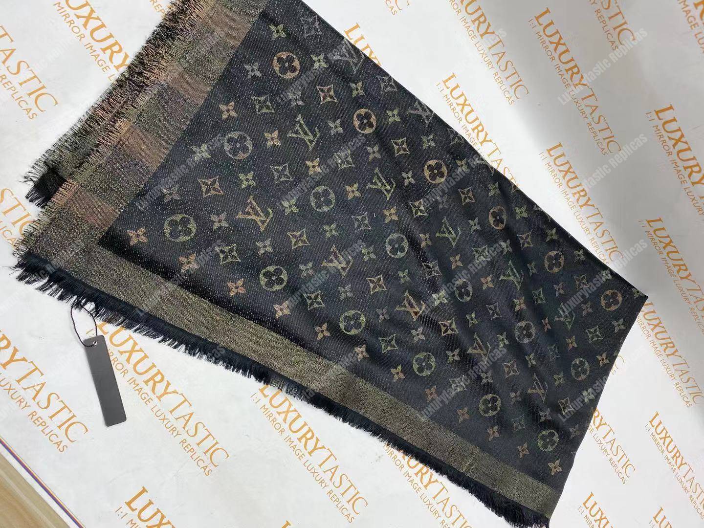 LV Monogram Shine Shawl Black