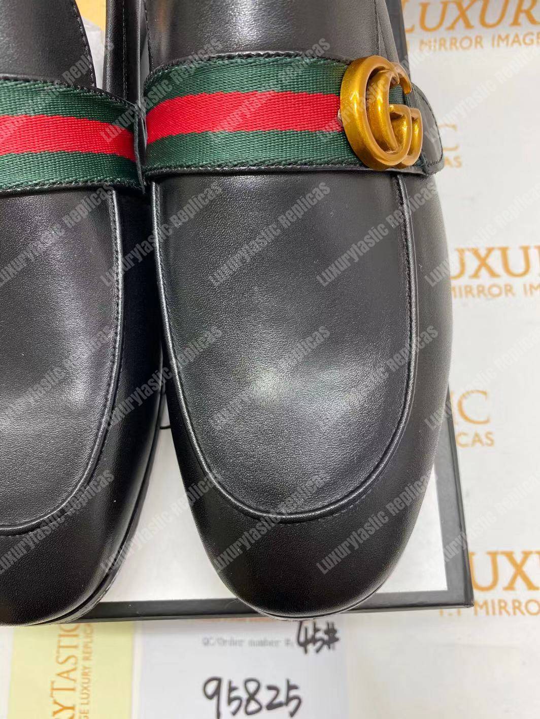 G*u*i leather loafer with gg web