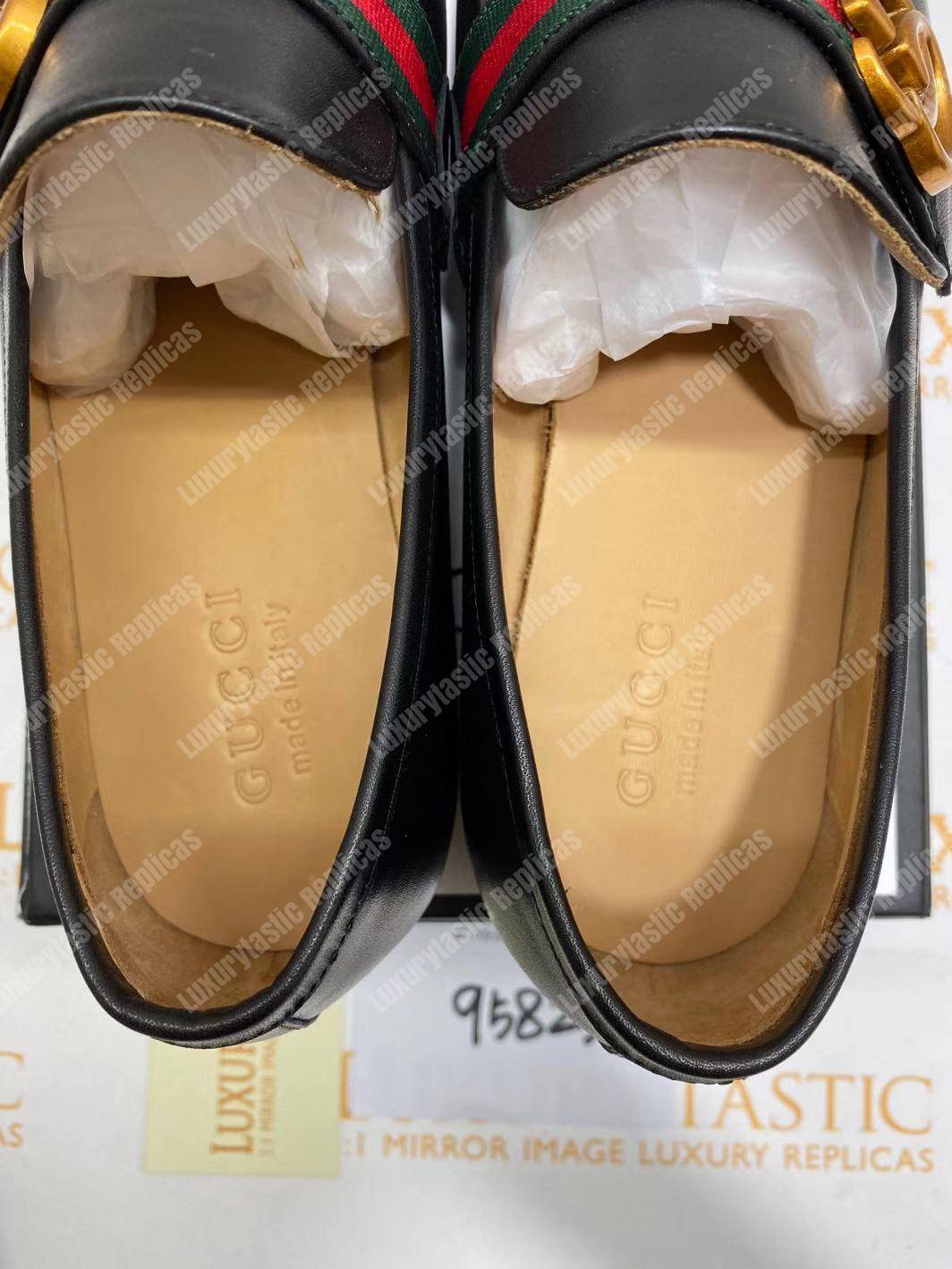 G*u*i leather loafer with gg web