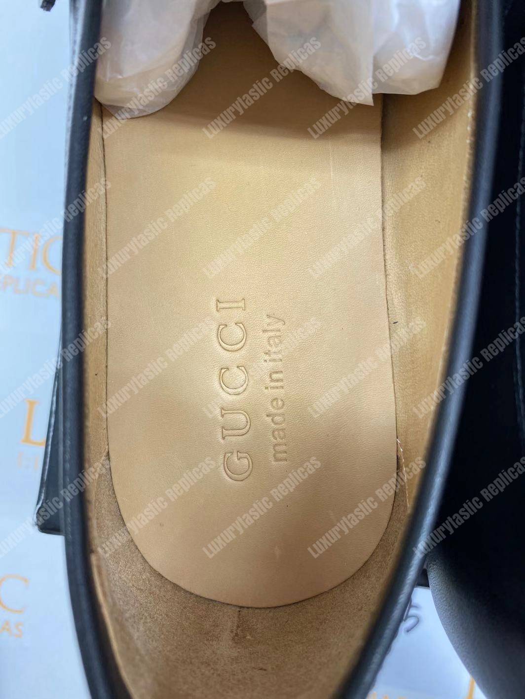 G*u*i leather loafer with gg web